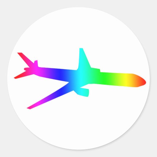 Sticker Rond Avion Rainbow (Devant)