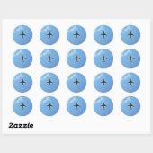 Sticker Rond Avion Sur Ciel (Feuille)
