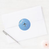 Sticker Rond Avion Sur Ciel (Enveloppe)