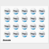 Sticker Rond Avion Taildragger (Feuille)