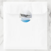 Sticker Rond Avion Taildragger (Sac)