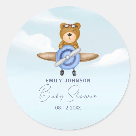 Sticker Rond Avion Teddy Bear (Devant)