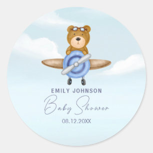 Sticker Rond Avion Teddy Bear