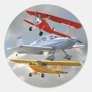 STICKER ROND AVIONS