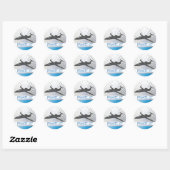 Sticker Rond Avions à réaction privés (Feuille)