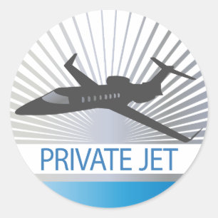 Sticker Rond Avions à réaction privés