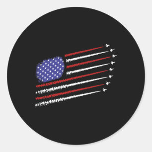Sticker Rond Avions de chasse avec drapeau américain des États-