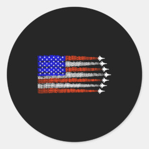 Sticker Rond Avions de combat patriotiques américains drapeau a