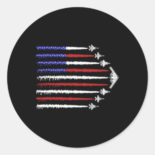 Sticker Rond Avions de combat Usa 4 juillet hommes femmes enfan