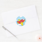 Sticker Rond Avions et Jets Cute Kid's Birthday Party (Enveloppe)