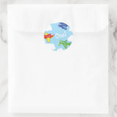 Sticker Rond Avions et Jets mignons 1ère fête d'anniversaire (Sac)