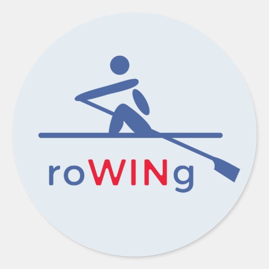 Sticker Rond Aviron du bleu de motivation