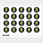 Sticker Rond Avo-can-do Funny Avocado Pun Dark BG (Feuille)