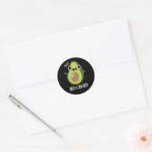 Sticker Rond Avo-can-do Funny Avocado Pun Dark BG (Enveloppe)