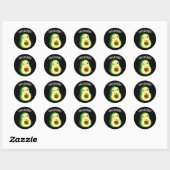 Sticker Rond Avoc adorable Funny Avocado Pun Dark BG (Feuille)