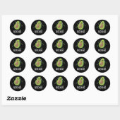 Sticker Rond Avoca-go Funny Avocado Pun Dark BG (Feuille)