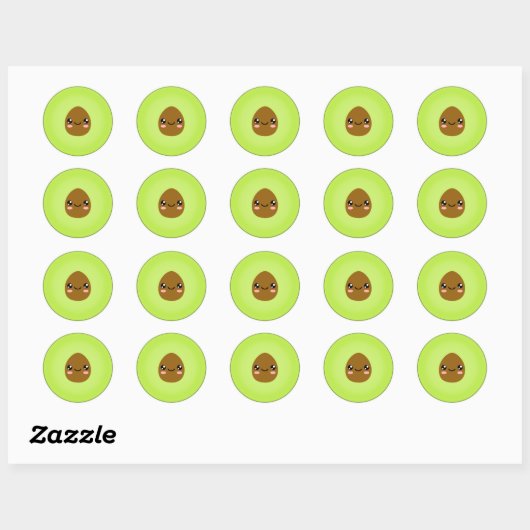 Sticker Rond Avocado (Feuille)