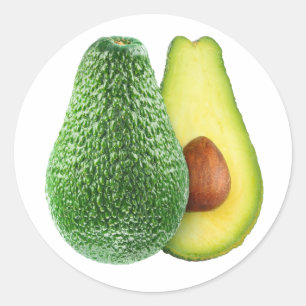 Sticker Rond Avocado coupé en moitiés