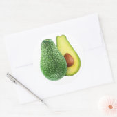 Sticker Rond Avocado coupé en moitiés (Enveloppe)