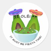 Sticker Rond Avocado Couple et Guacamole (Devant)