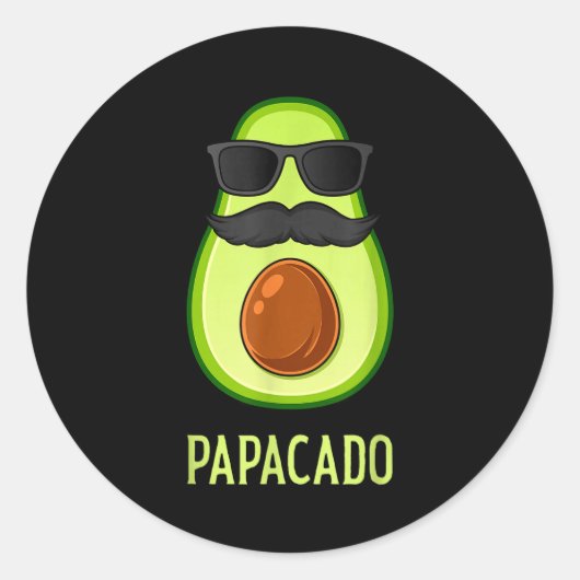 Sticker Rond Avocado Dad Papacado Funny Daddy Father Avocado  (Devant)