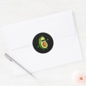 Sticker Rond Avocado Dancing Cute - Graphiques Guacamole Avocad (Enveloppe)