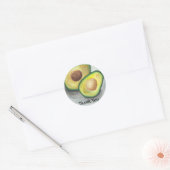 Sticker Rond Avocado en Merci aquarelle (Enveloppe)