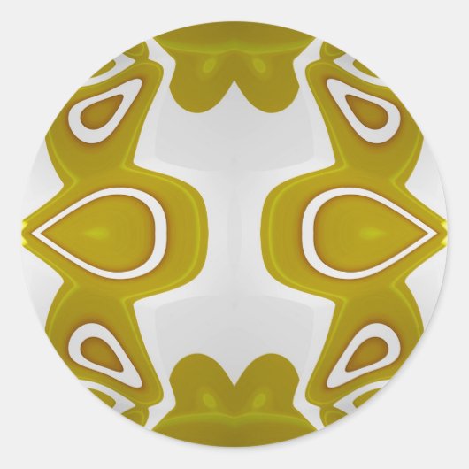 Sticker Rond ~ Avocado et blanc fractal ~ (Devant)