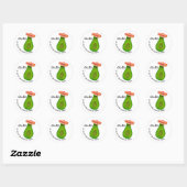 Sticker Rond Avocado Girl et Sombrero (Feuille)