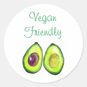 Sticker Rond Avocado Humour Texte Vegan Food Fruit sain Classi