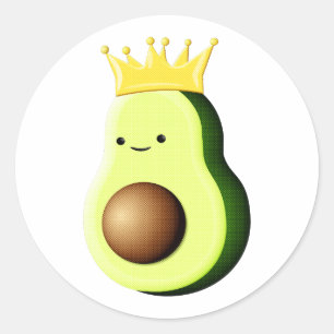 Sticker Rond Avocado Le Roi De Tous Les T-Shirts Fruits