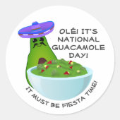 Sticker Rond Avocado Man et Guacamole (Devant)