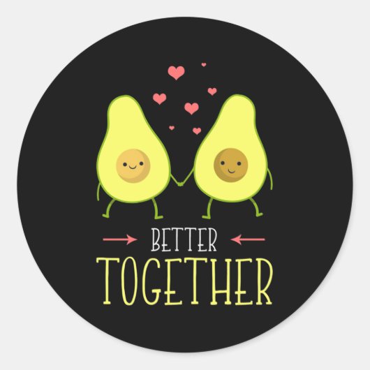 Sticker Rond Avocado Mieux Ensemble (Devant)