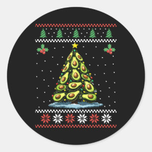 Sticker Rond Avocado Noël Arbre Vilain Noël Sweat Noël Noël
