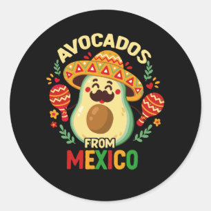 Sticker Rond Avocados Du Mexique Drapeau de la Fête mexicaine C