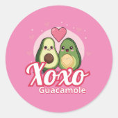 Sticker Rond Avocados in love, Valentine day (Devant)