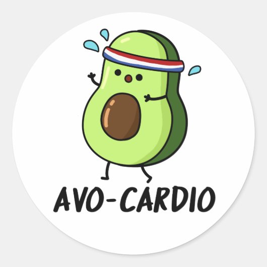 Sticker Rond Avocardio Exercice Drôle Pun Avocat (Devant)
