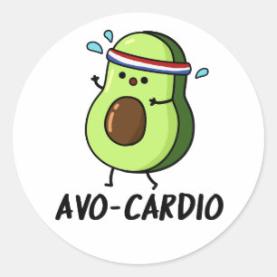 Sticker Rond Avocardio Funny Excercise Avocado