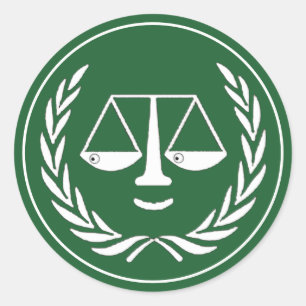 Sticker Rond Avocat Balance de la Justice