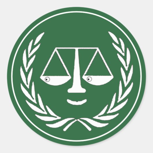 Sticker Rond Avocat Balance de la Justice (Devant)