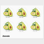 Sticker Rond Avocat coupé (Feuille)
