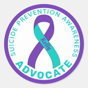 Sticker Rond Avocat pour la prévention du suicide Ruban blanc