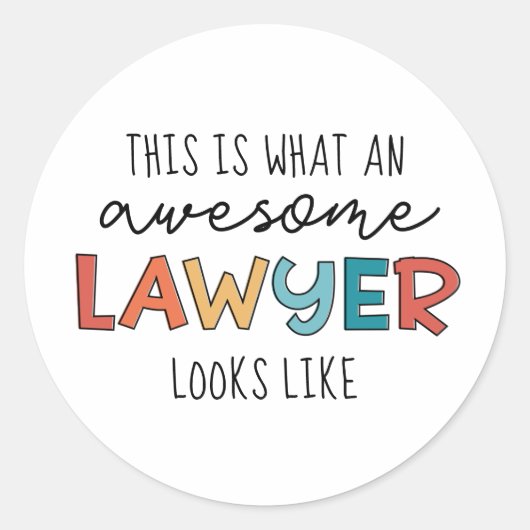 Sticker Rond Avocat | Procureur | Awesome Avocat Drôle (Devant)