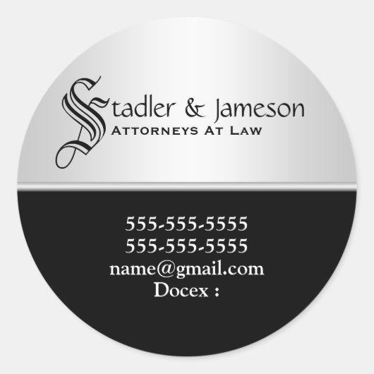 Sticker Rond avocat professionnel moderne ronde | Personnaliser (Devant)