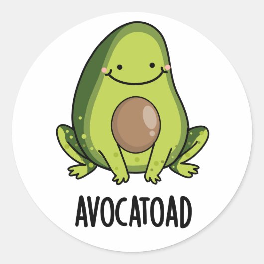 Sticker Rond Avocatoad Drôle Avocado Toad Pun (Devant)