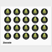Sticker Rond Avocatoad Drôle Avocado Toad Pun Dark BG (Feuille)