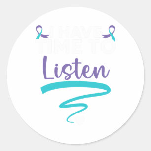 Sticker Rond Avoir Le Temps D'Écouter Vos Problèmes De Vie Soin