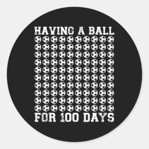 Sticker Rond Avoir Un Bal Pour 100 Jours De Football Scolaire 1