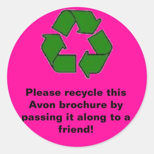 Sticker Rond Avon : Veuillez recycler la brochure (Devant)