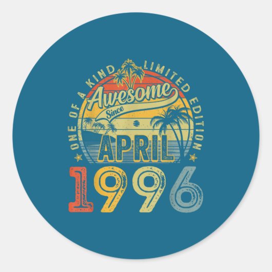 Sticker Rond Avril Incroyable de 30 Ans (Devant)
